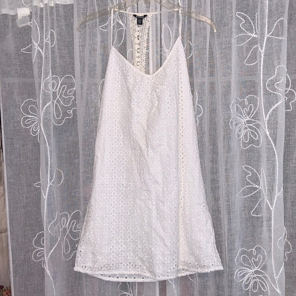 Buffalo David Bitten small eyelet scoop neck mini dress cotton beach cover up